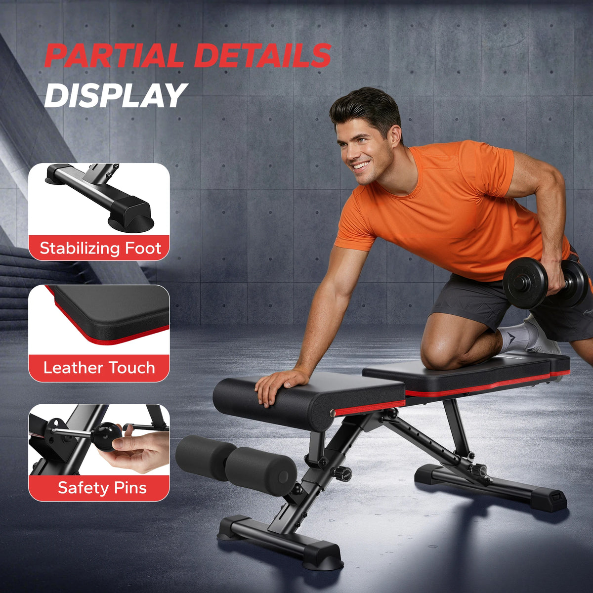 MERACH Adjustable Foldable Weight Bench for Home Strength Training