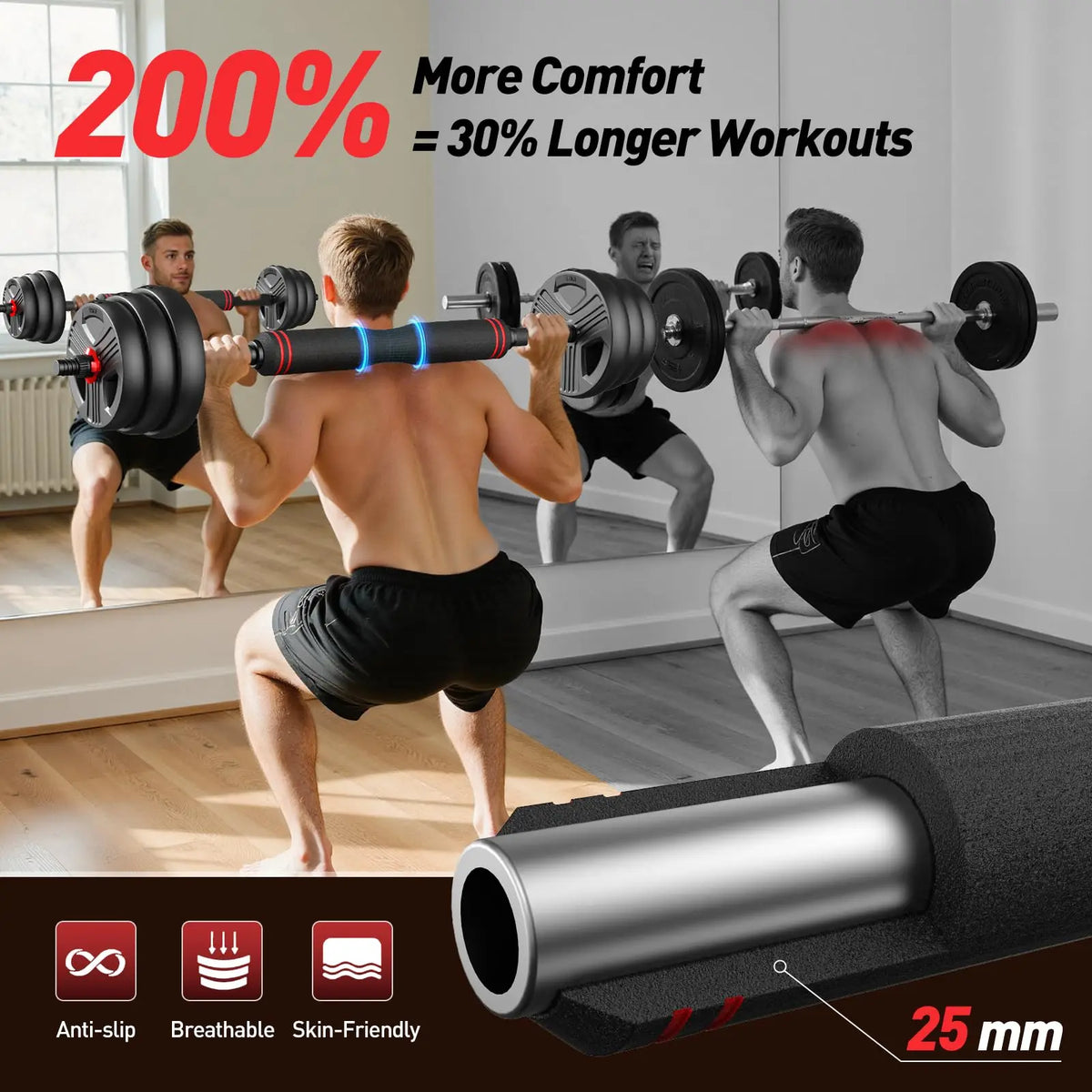 FED Fitness 5 In 1 Adjustable Dumbbell And Barbell Set