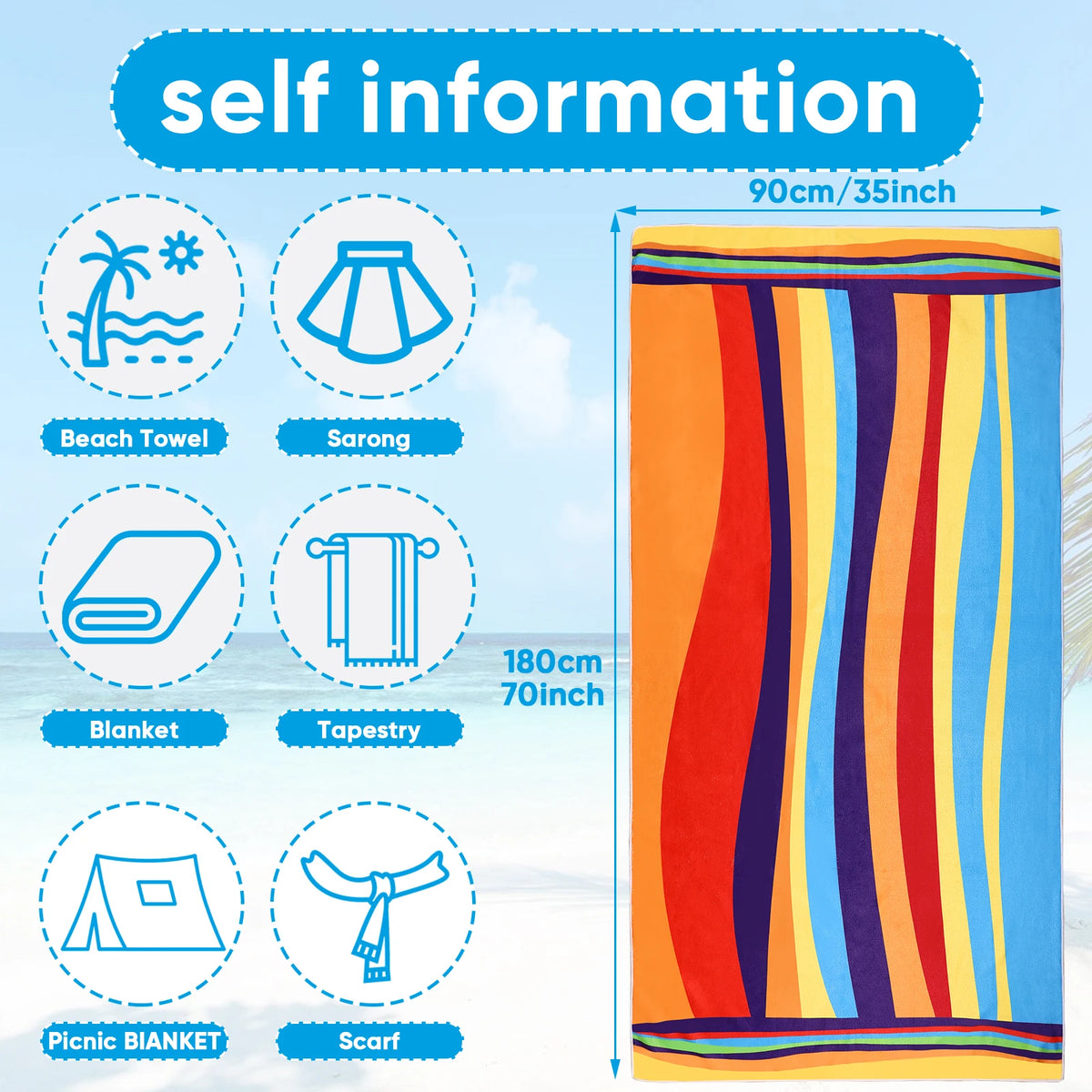 Quick Dry Sand Resistant Beach Towel Set