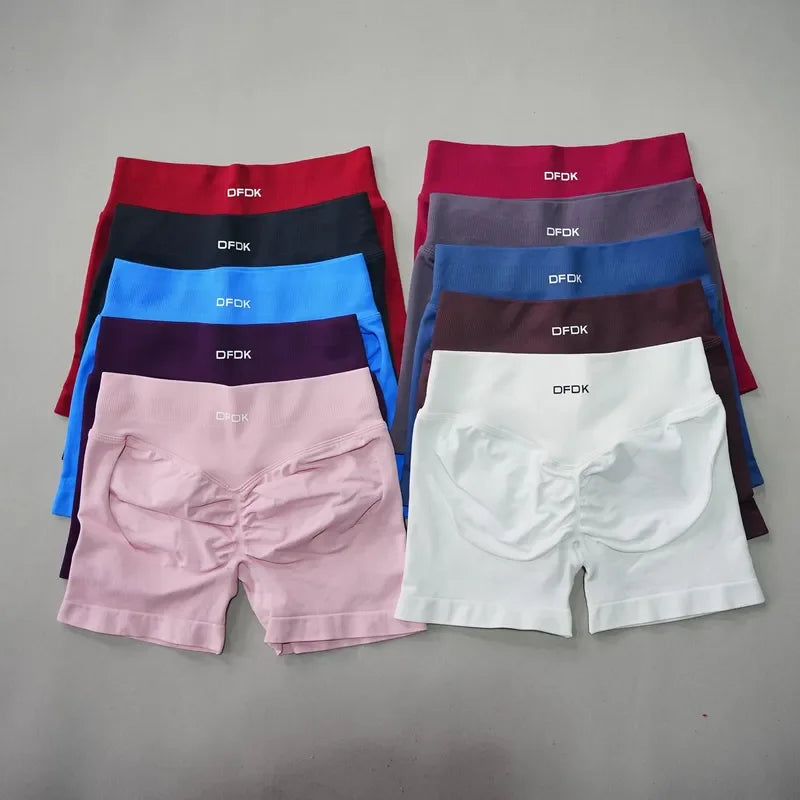 Womens High Waist Scrunch Butt Yoga Workout Shorts