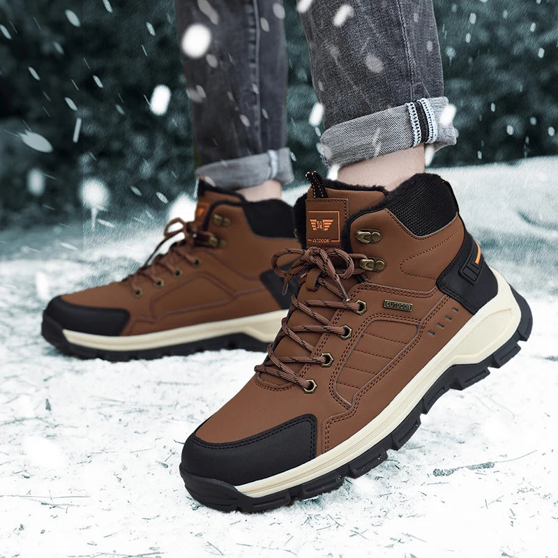 Men's Hiking Boots Lace Up Non Slip Outdoor Trekking Shoes