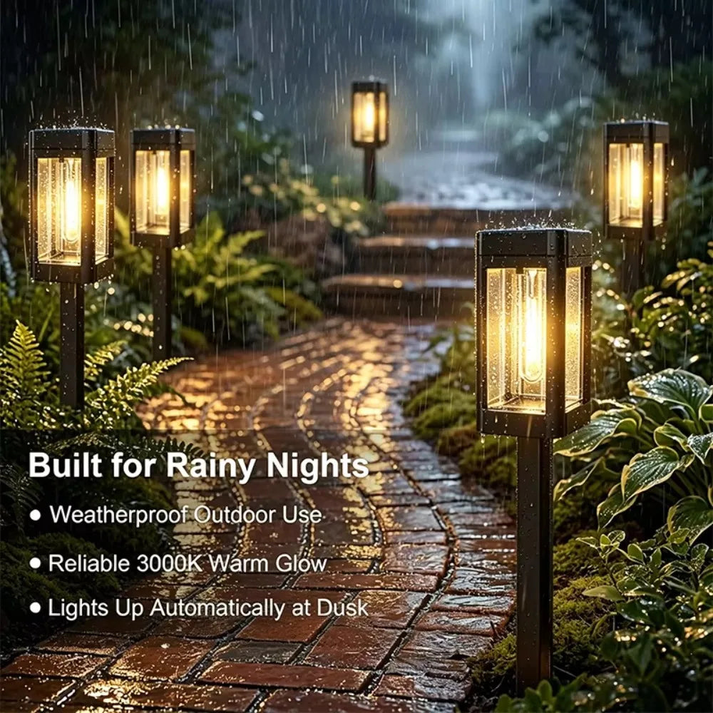 Solar Powered Waterproof Outdoor Path Lights for Gardens
