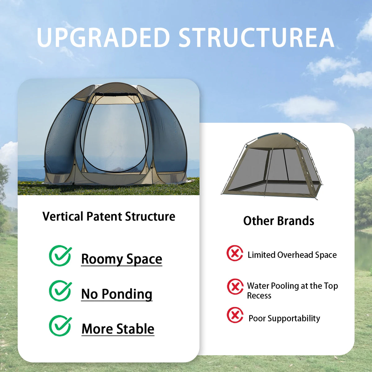 Pakicetus Pop Up Mesh Screen Tent For Camping And Backyard