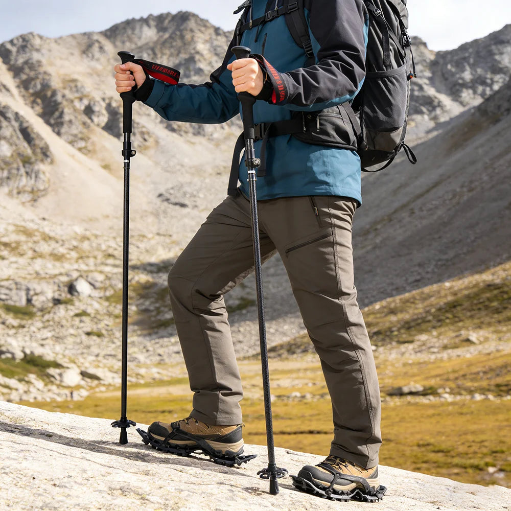 OKHEALING Ultralight Carbon Fiber Folding Trekking Poles