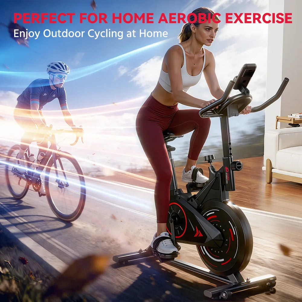 Botifly Foldable Low Noise Stationary Exercise Bike With LCD Monitor