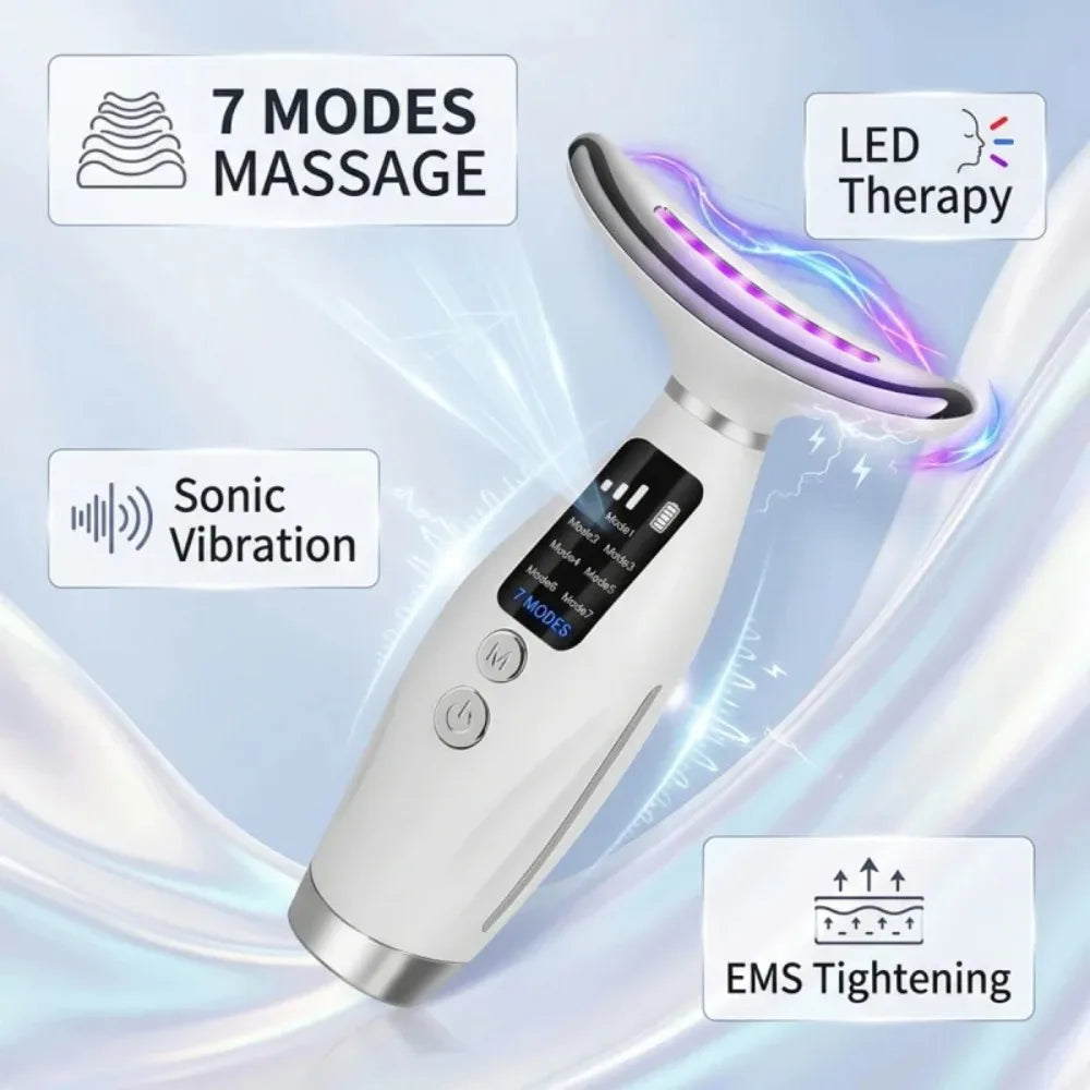 LED Photon Therapy Neck And Face Lifting Massage Device