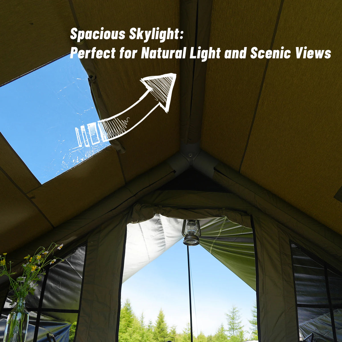 Pakicetus Inflatable Glamping Tent With Roof Window
