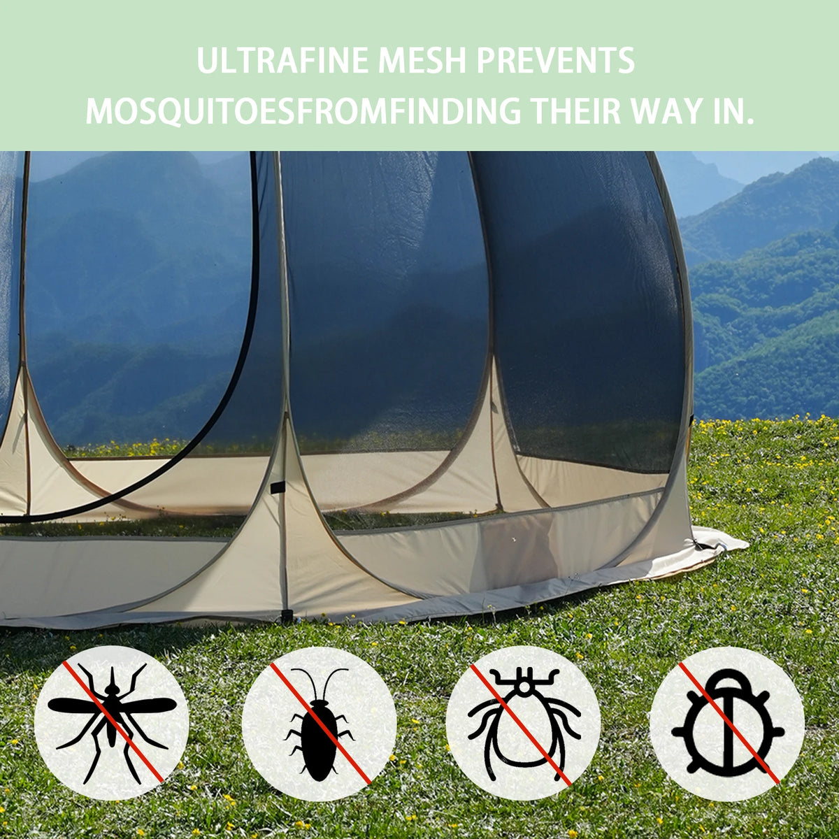 Pakicetus Pop Up Mesh Screen Tent For Camping And Backyard