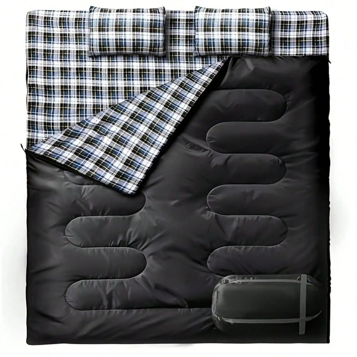 Double Sleeping Bag for Adults With Two Pillows for Camping