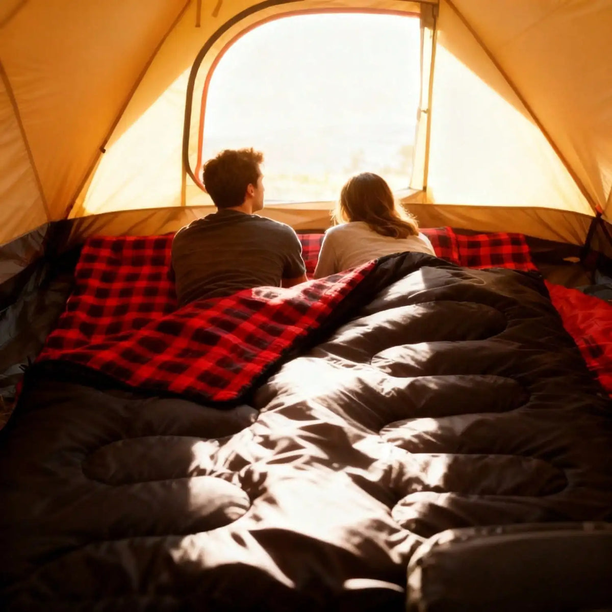 Double Sleeping Bag for Adults With Two Pillows for Camping
