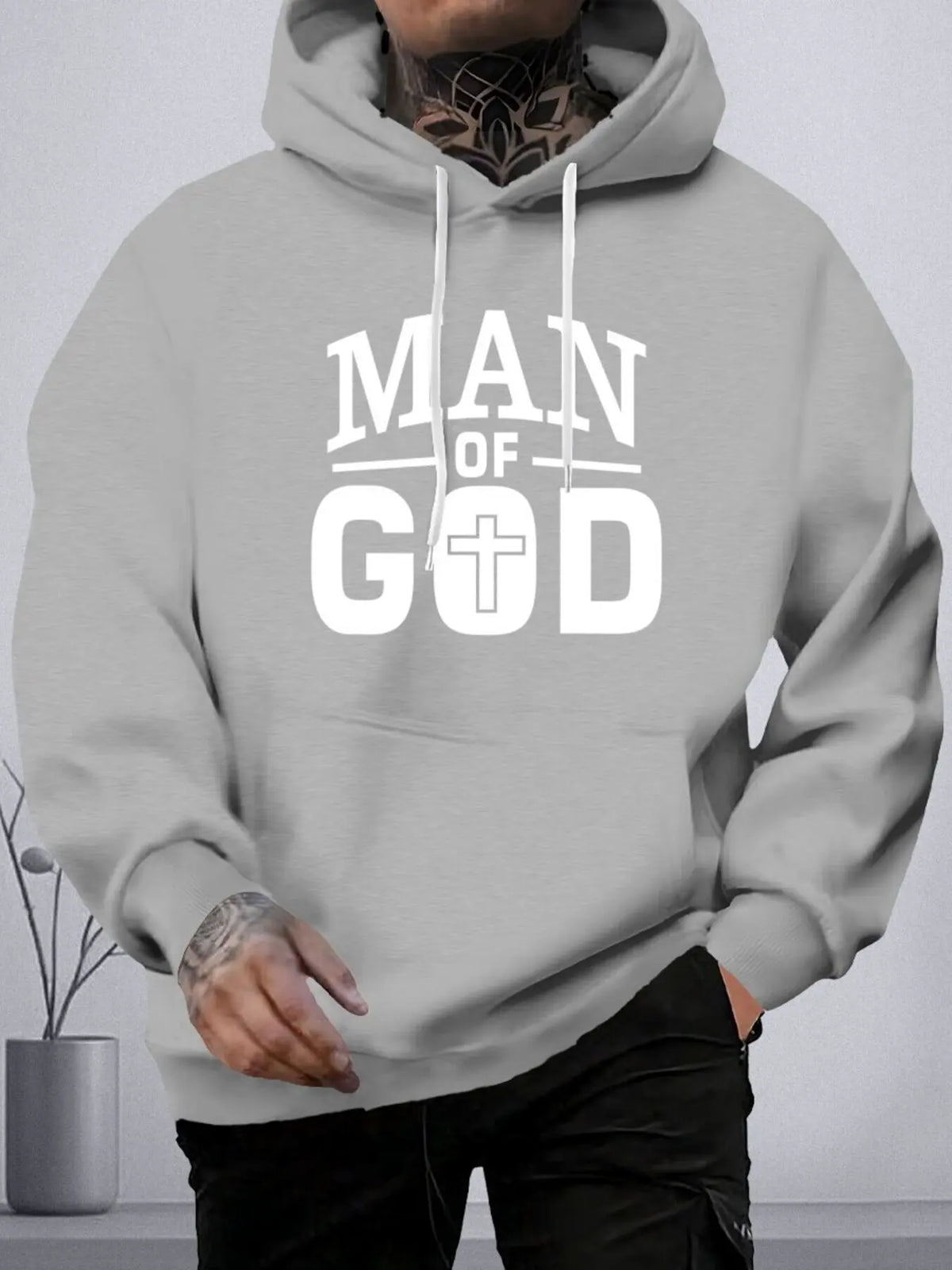 Men's Printed Pullover Hoodie With Kangaroo Pocket