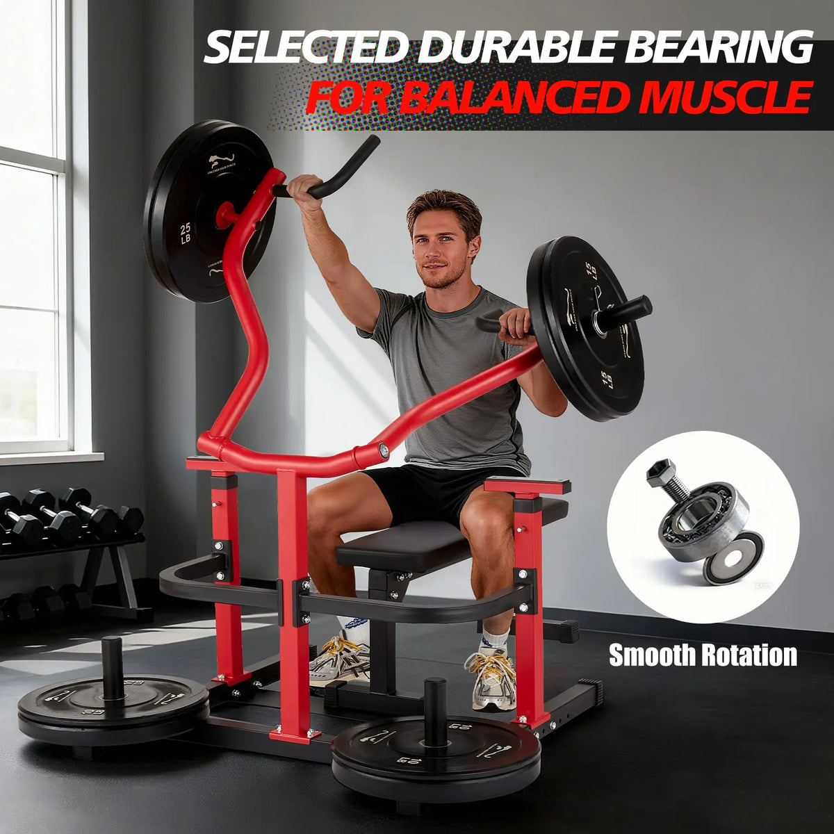 Chest Press Machine With Independent Converging Arms For Home Gym