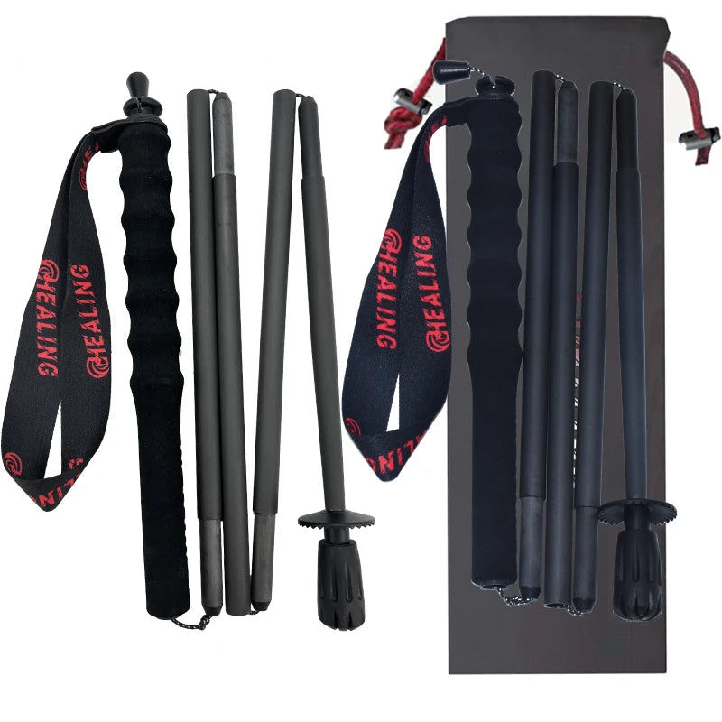 OKHEALING Carbon Fiber Folding Trekking Poles for Hiking