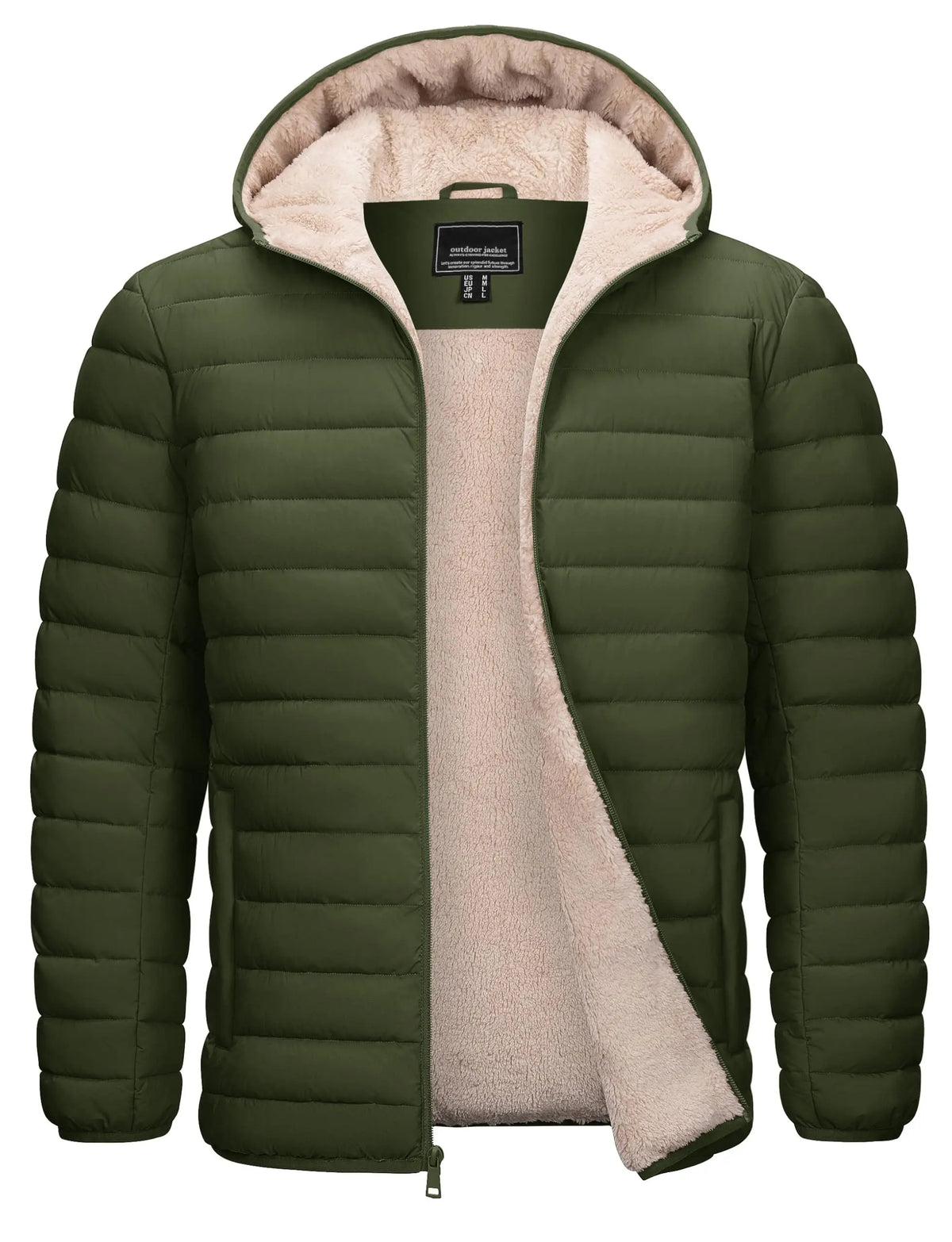 Cavva Men's Sherpa Lined Hooded Puffer Winter Jacket