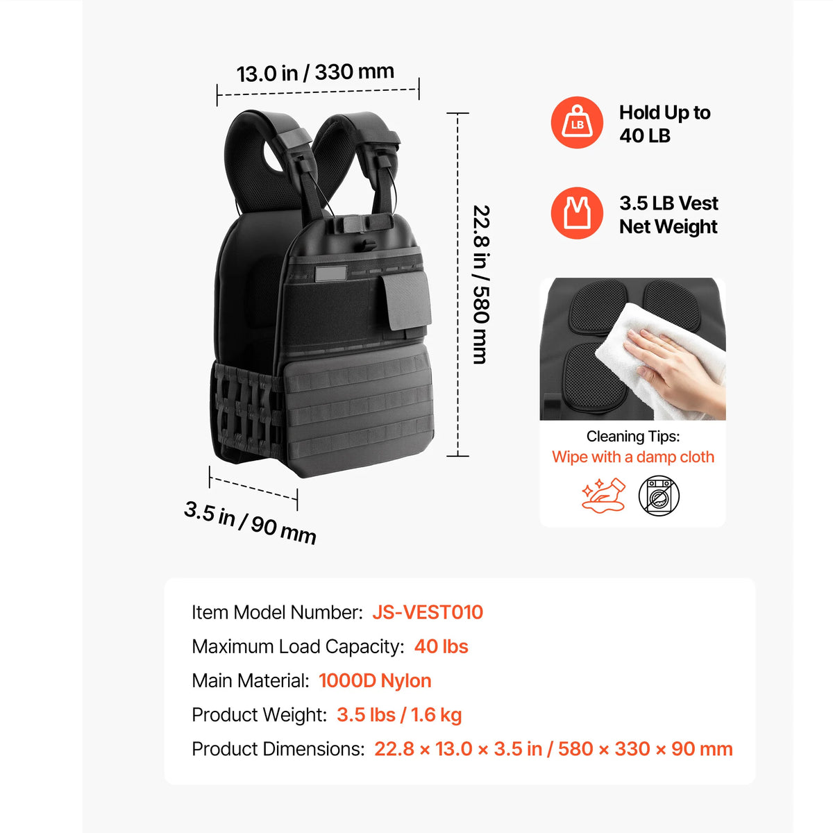 SucceBuy Weighted Vest With Shoulder Pads And Reflective Stripes