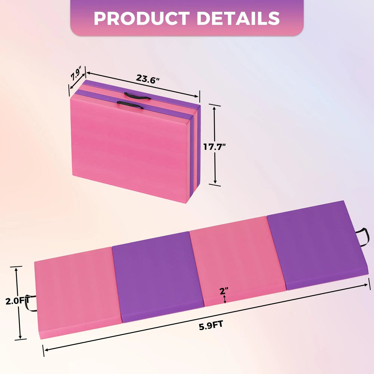 HiMISS Portable Folding Gymnastics Tumbling Exercise Mat