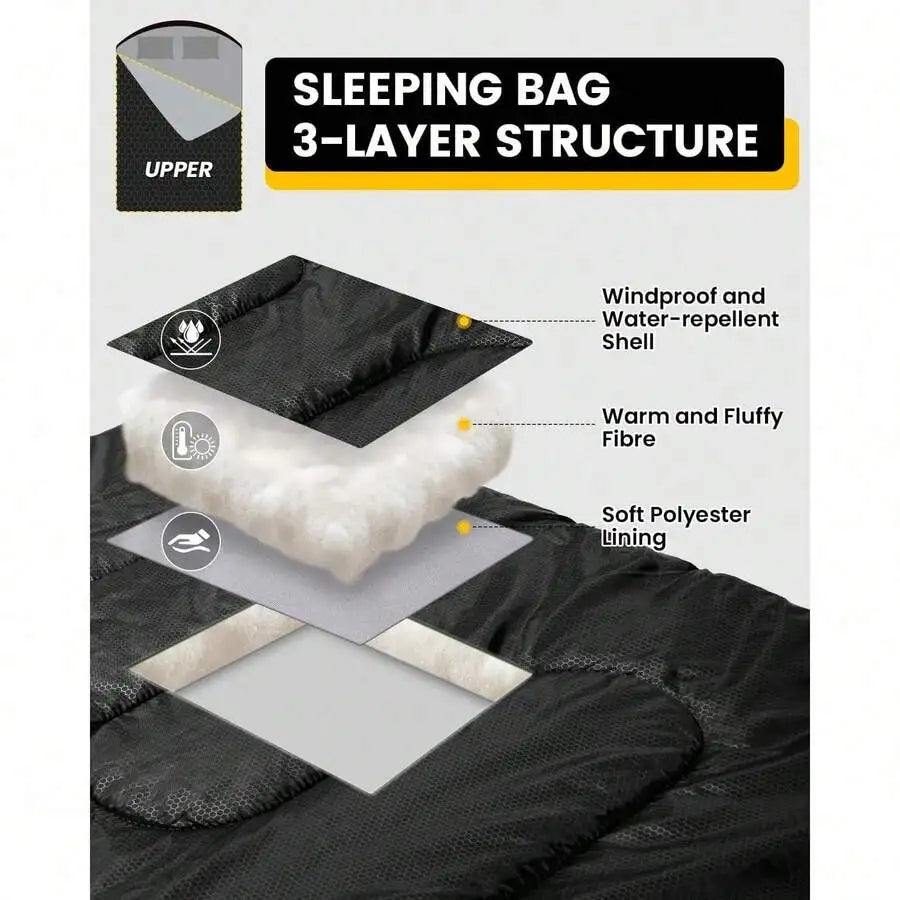 Double Adult Sleeping Bag With Pillow For Camping