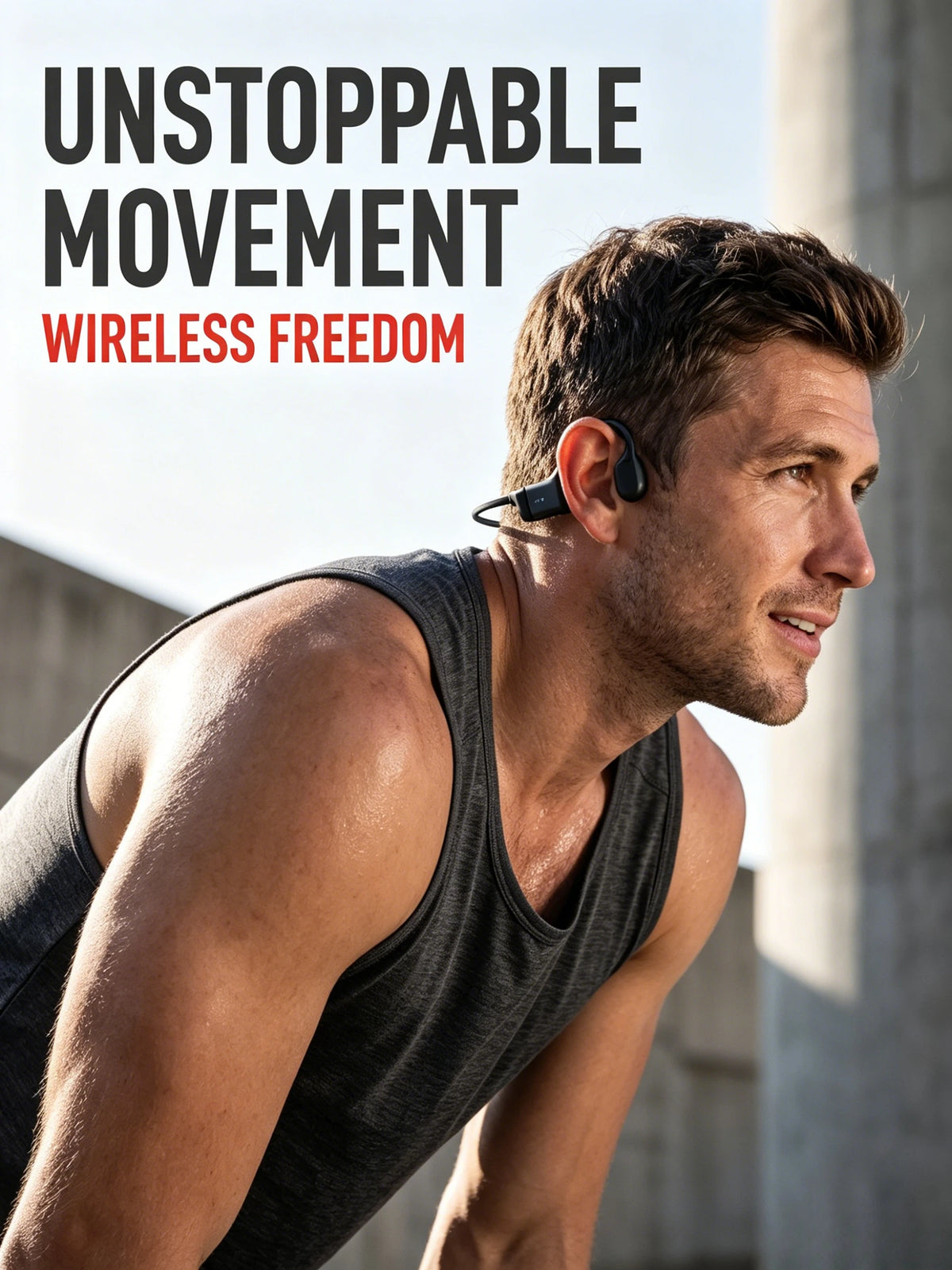 Open Ear Bone Conduction Wireless Bluetooth Headphones With ENC Mic