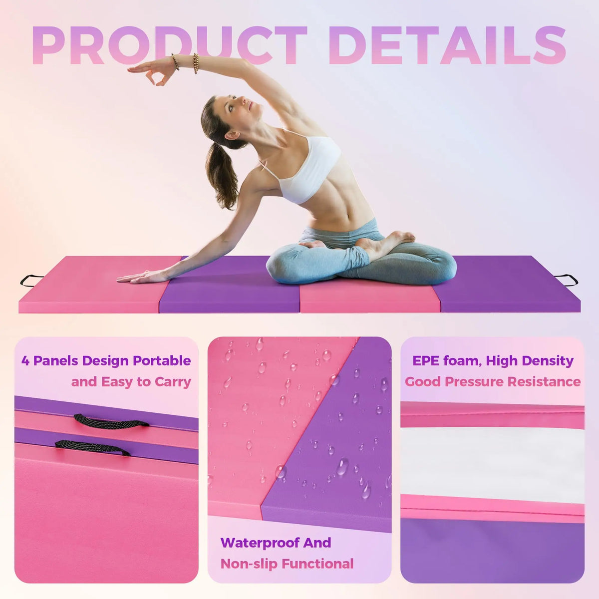 HiMISS Foldable Gymnastics Exercise Mat