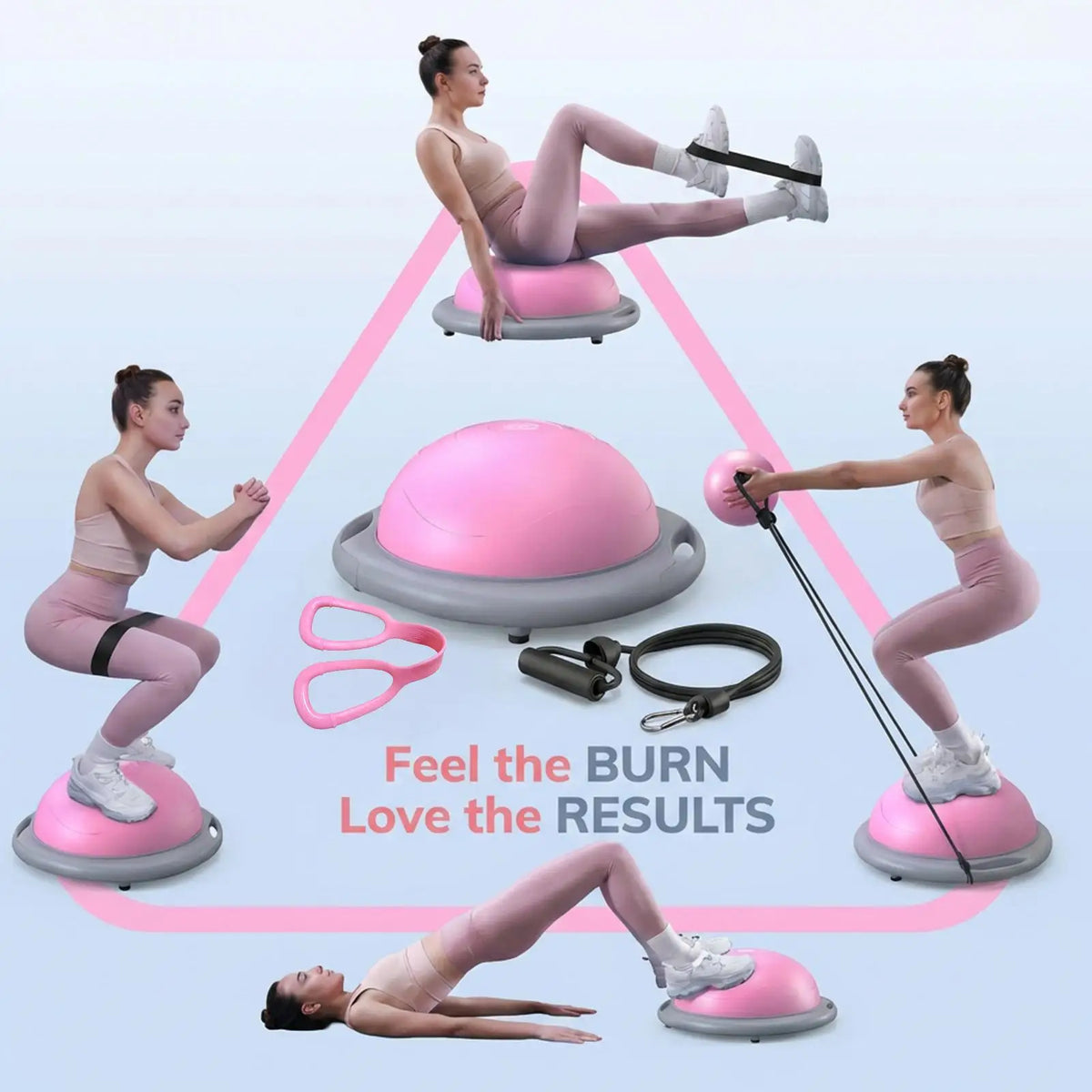 Inflatable Half Balance Ball Trainer for Fitness and Core Workouts
