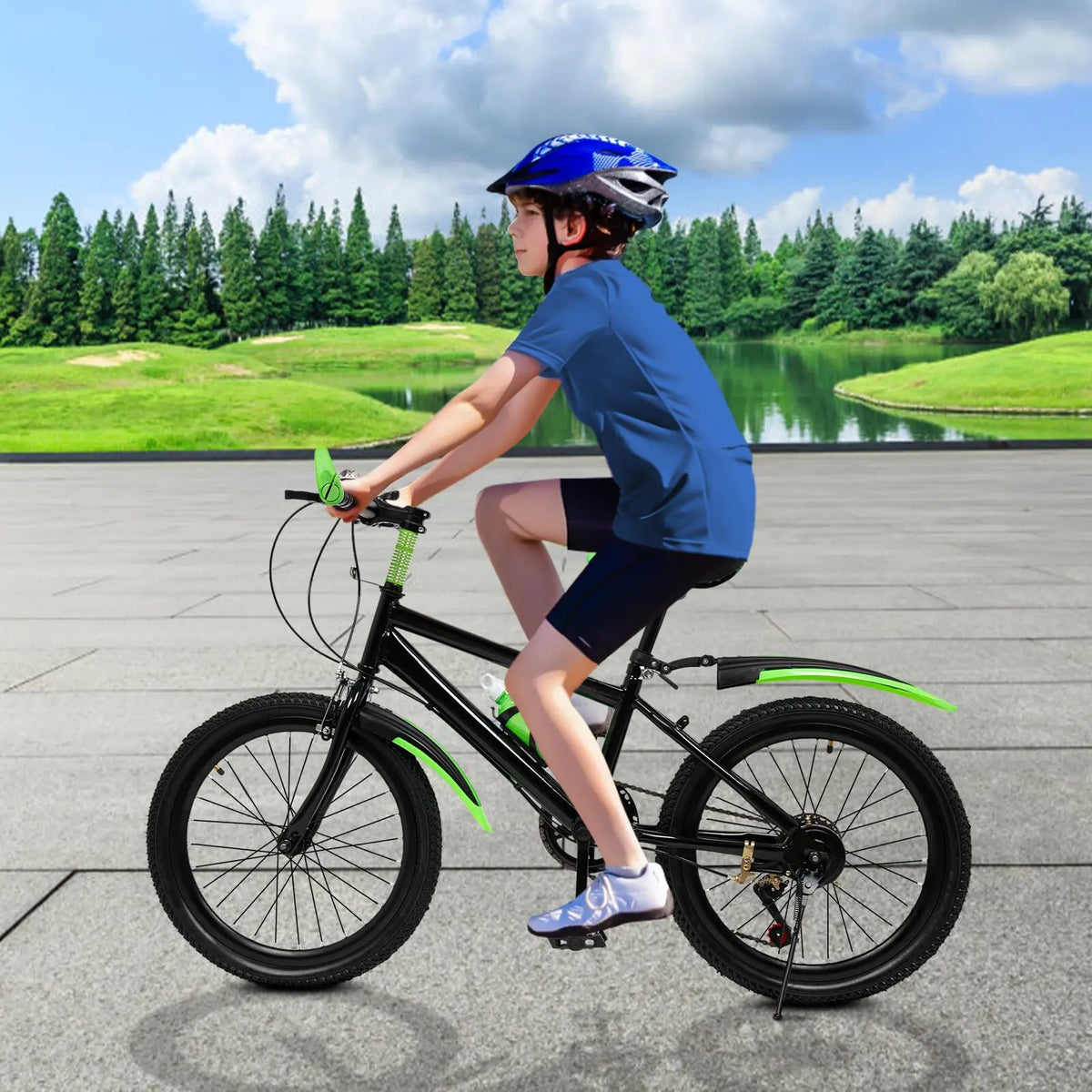 Children's Seven Speed Mountain Bike With Adjustable Seat And Storage Bag