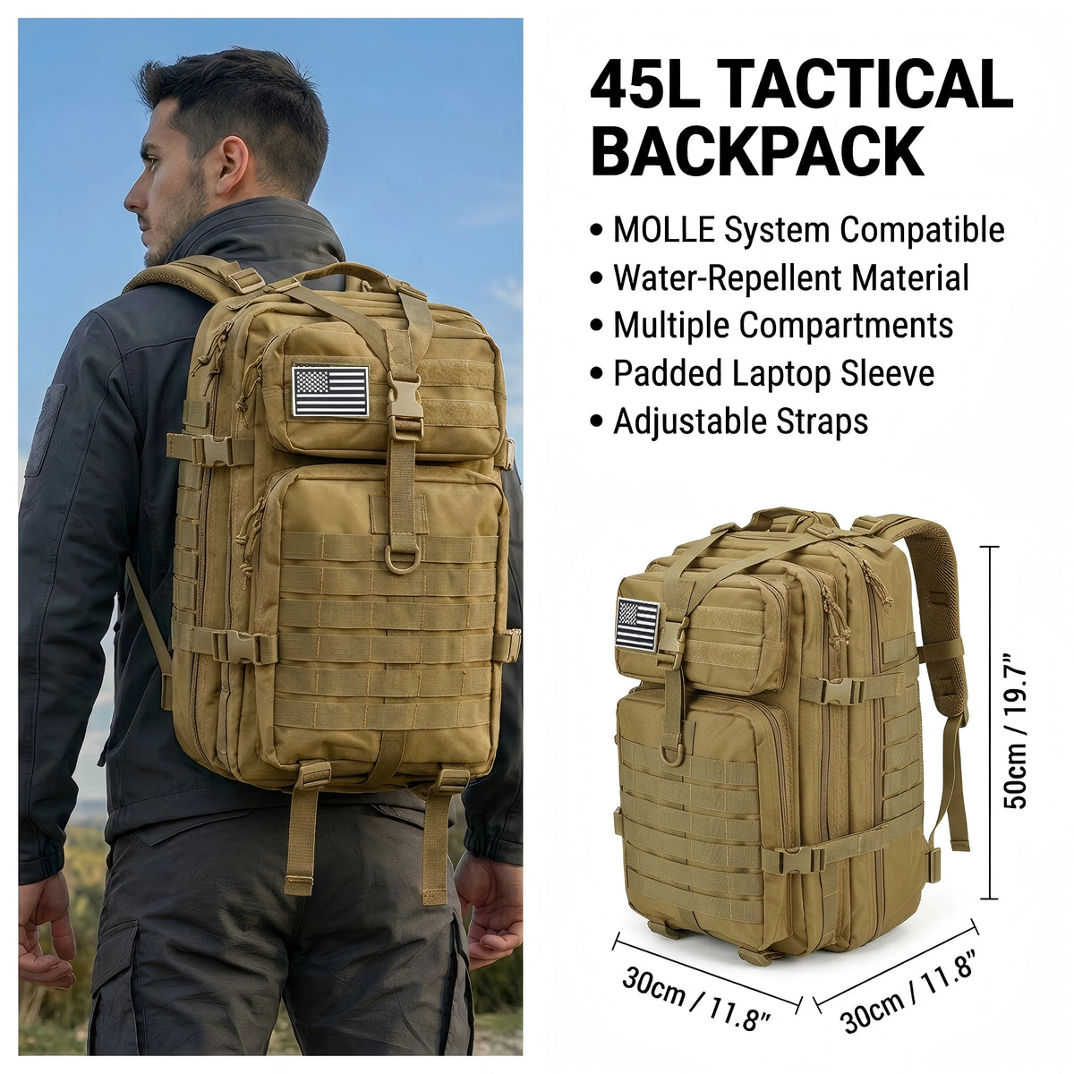 ReFire Gear Tactical Molle Backpack for Hiking Travel and Survival