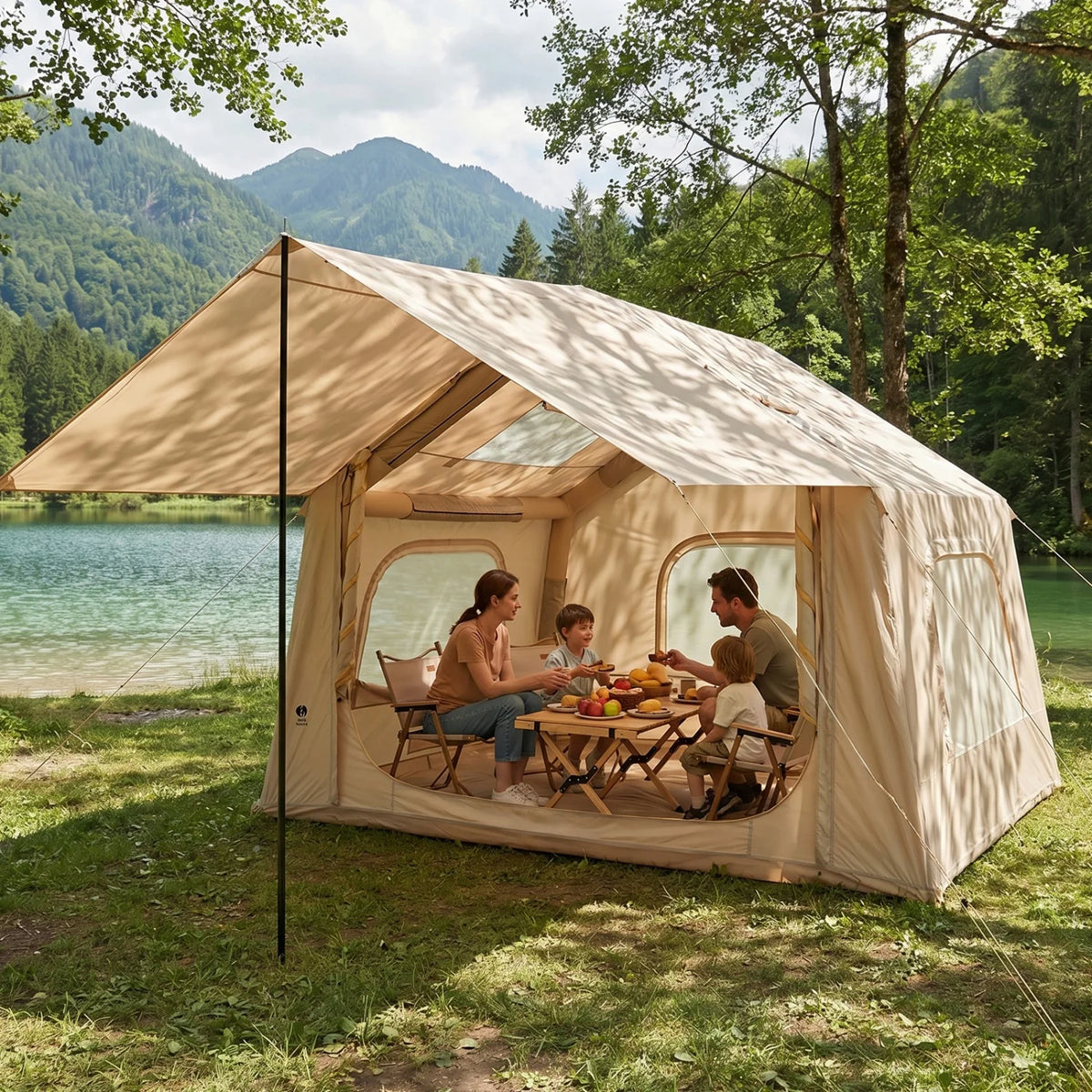 HiMISS Inflatable Camping Tent With Skylight And Canopy