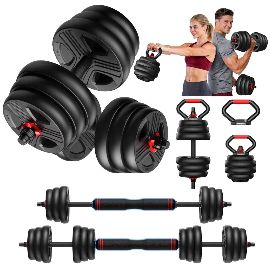 FED Fitness 5 In 1 Adjustable Dumbbell And Barbell Set