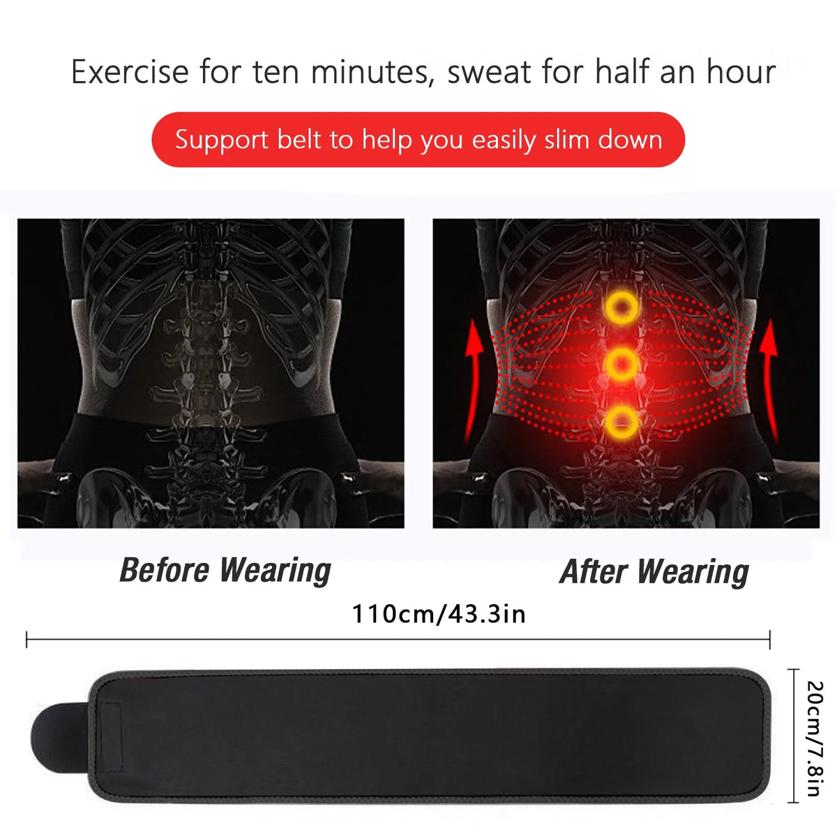 Workout Waist Trimmer Belt With Phone Pocket