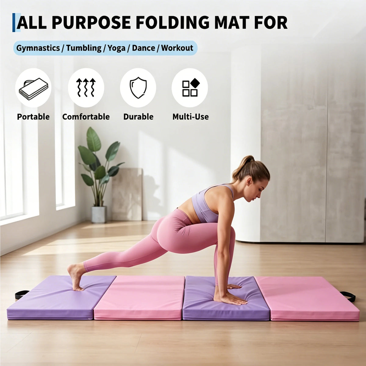 HiMISS Folding Gymnastics Mat For Home Workouts And Training
