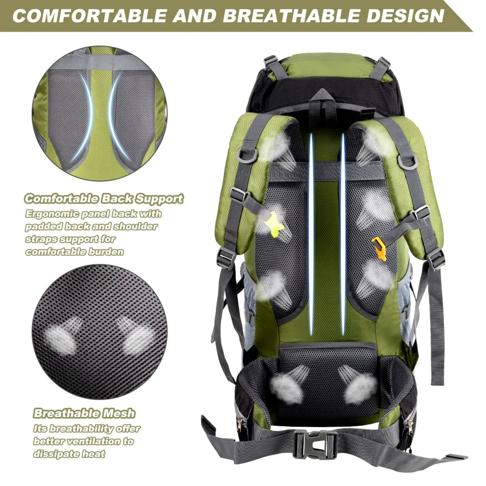 Night Cat Hiking Backpack With Rain Cover Waterproof