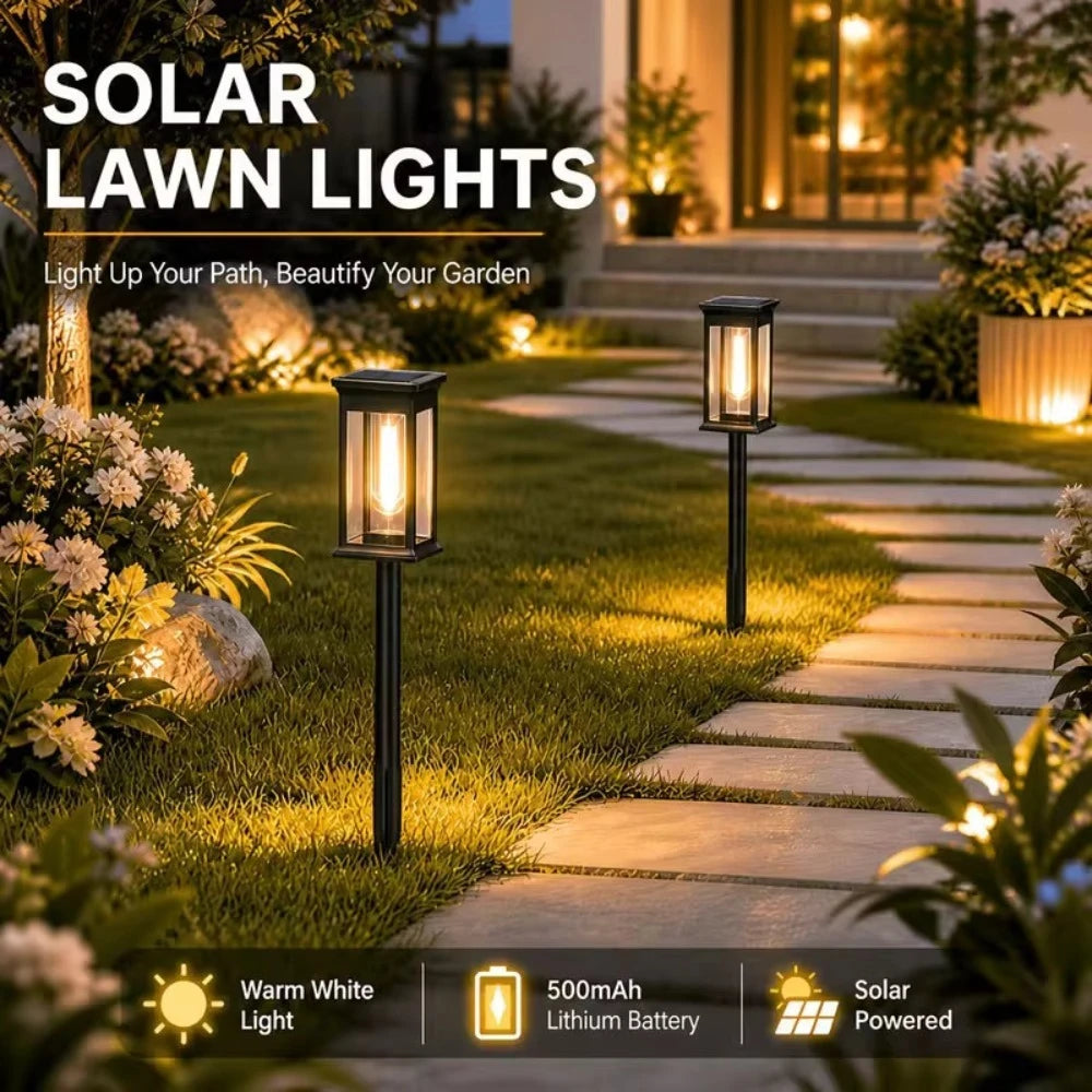 Solar Powered Waterproof Outdoor Path Lights for Gardens