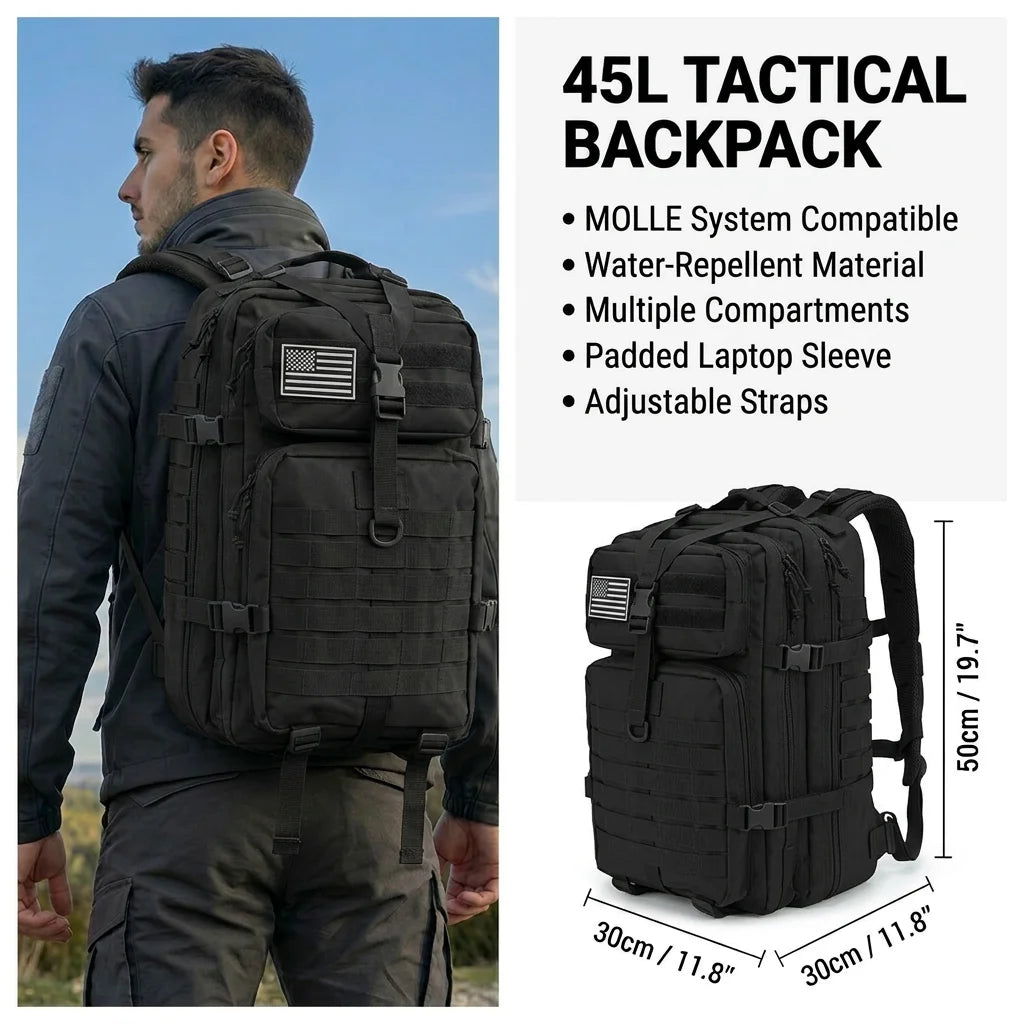 ReFire Gear Tactical Molle Backpack for Hiking Travel and Survival