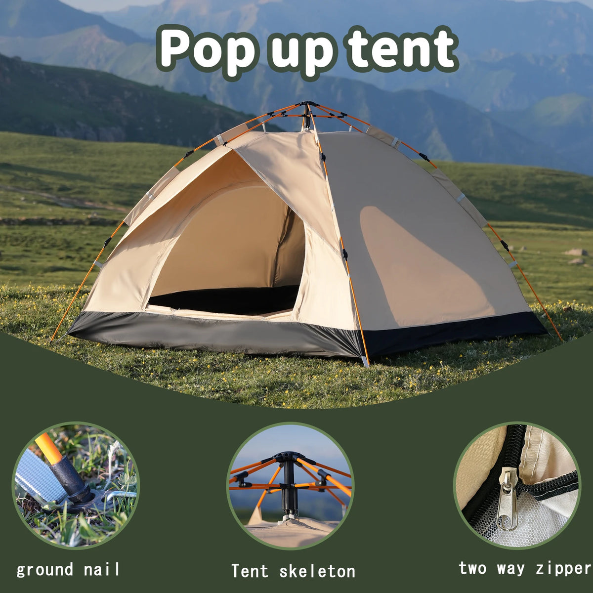 Pakicetus Instant Pop Up Camping Dome Tent