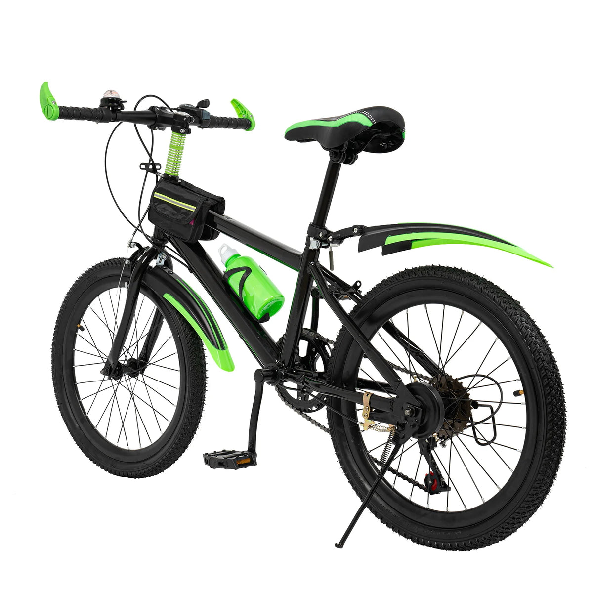 Children's Seven Speed Mountain Bike With Adjustable Seat And Storage Bag