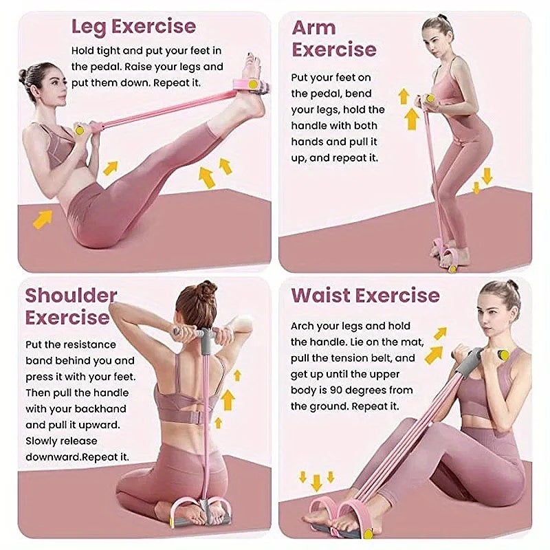 Multifunction Resistance Band Set With Comfort Handles