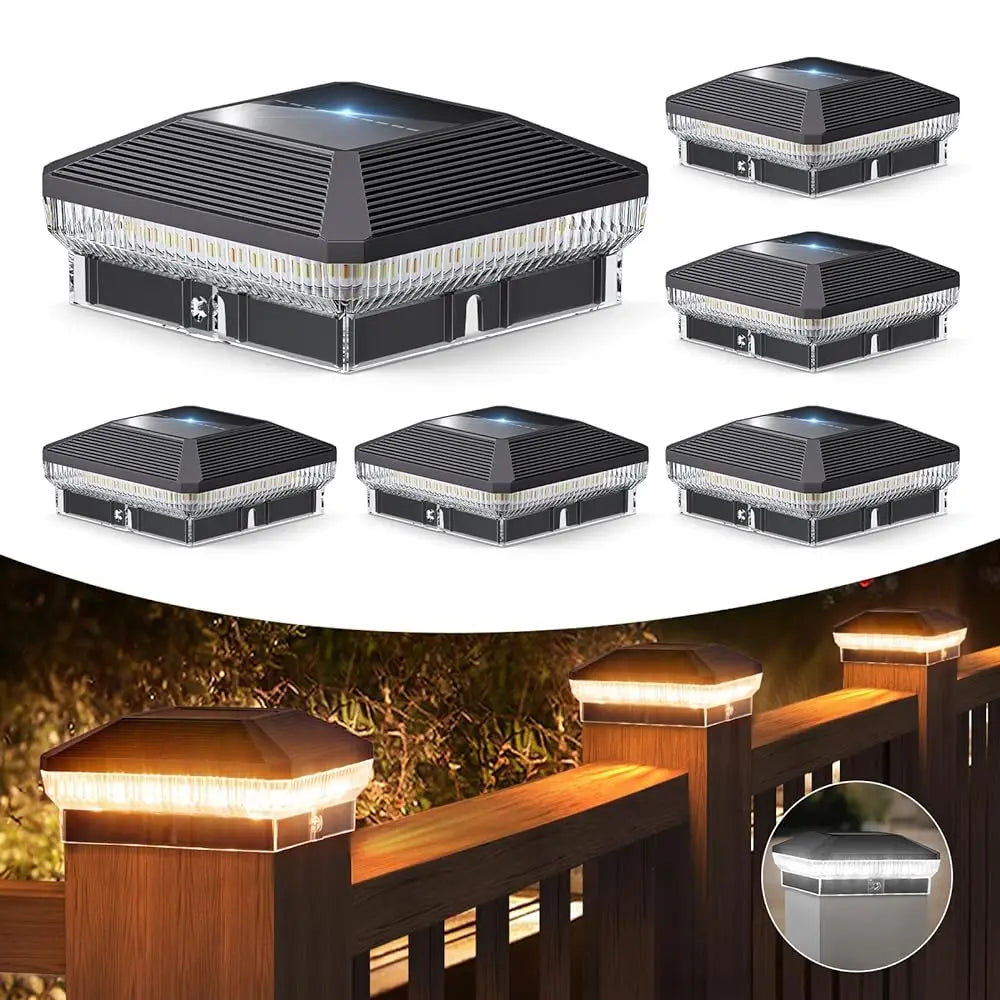 KPSTEK Waterproof Solar Post Cap Lights With Three Modes