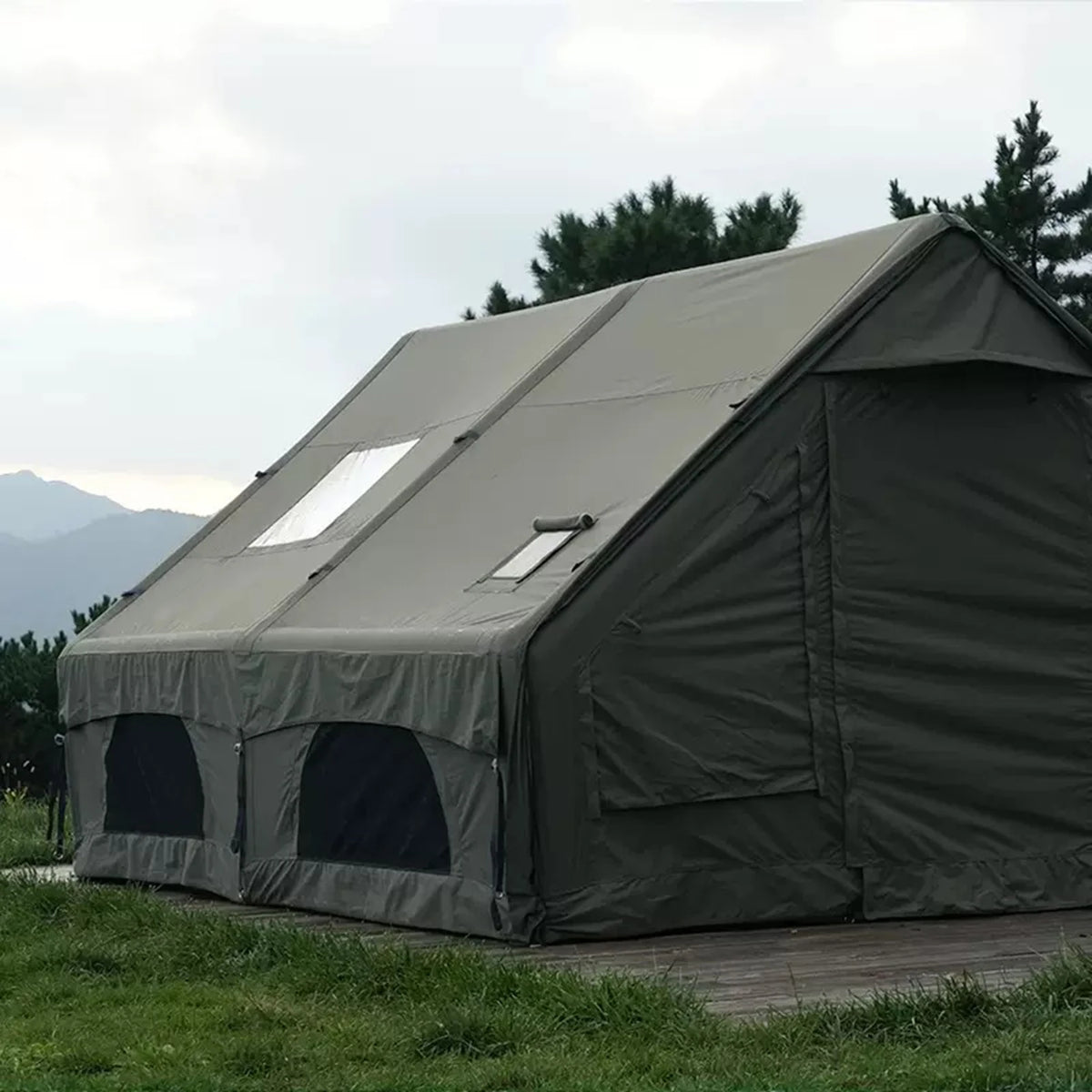 Pakicetus Inflatable Camping Tent With Stove Space And Roof Window