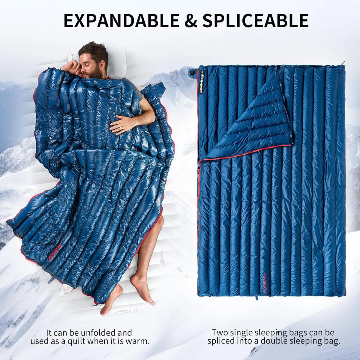 Naturehike Ultralight Duck Down Backpacking Sleeping Bag for Adults