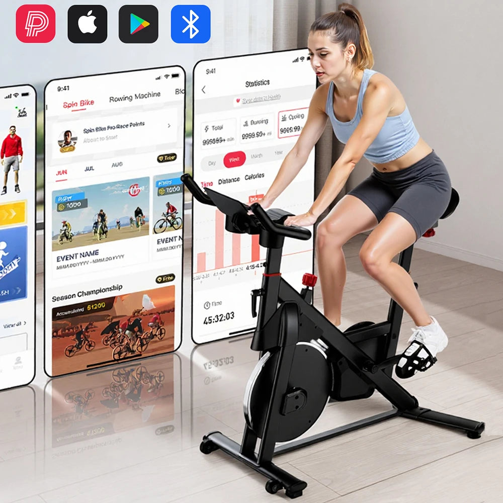 LACUFFY 32 Level Magnetic Resistance Exercise Bike With Bluetooth