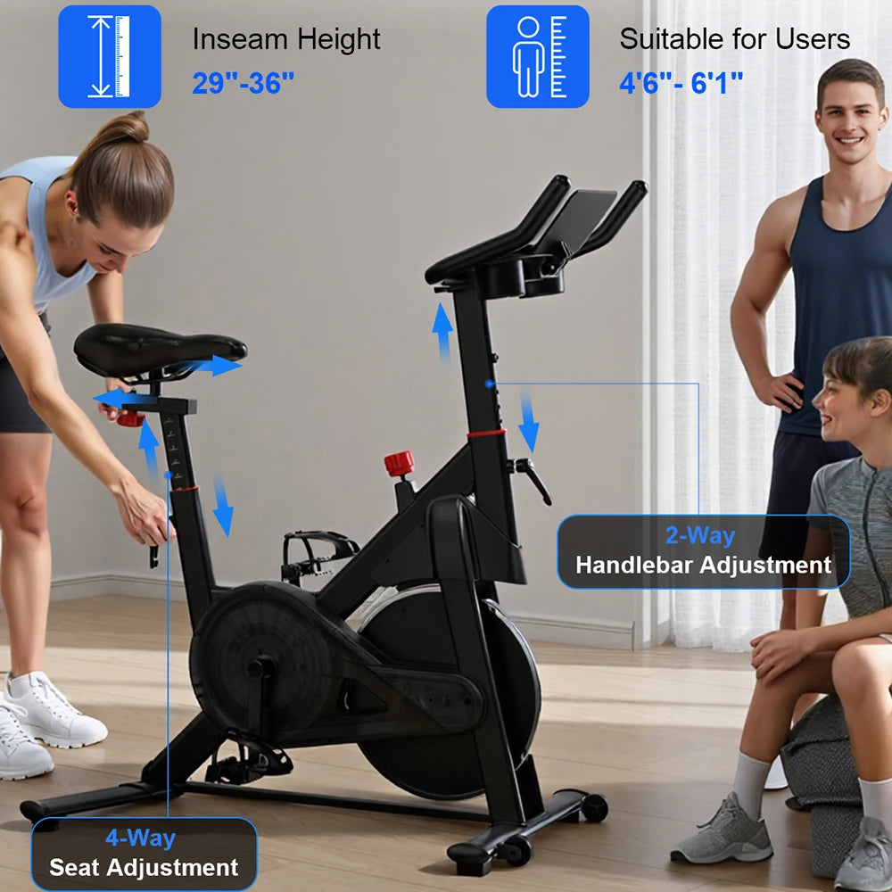 LACUFFY 32 Level Magnetic Resistance Exercise Bike With Bluetooth