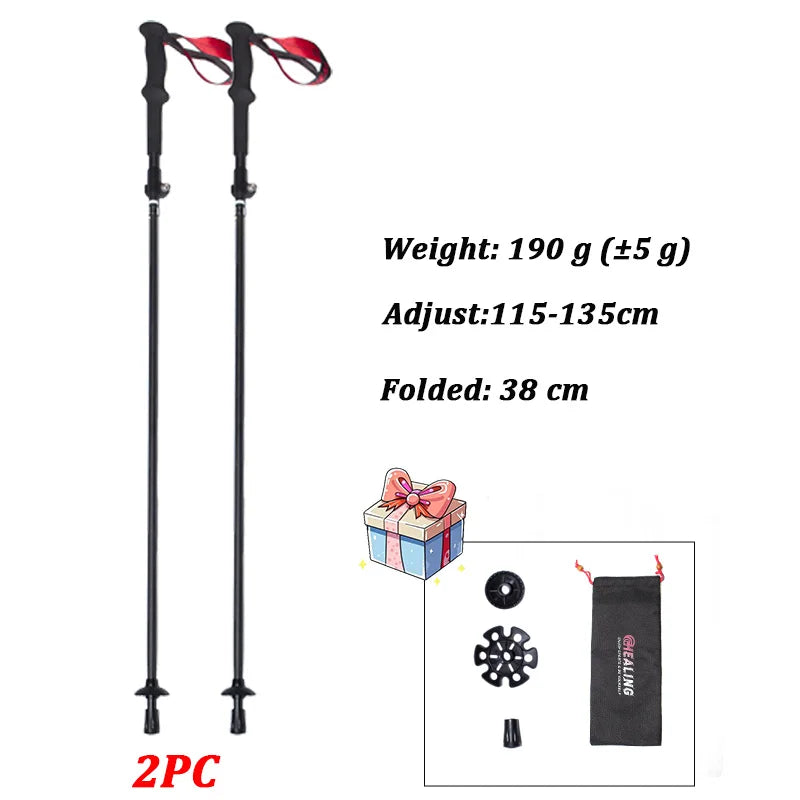 OKHEALING Carbon Fiber Foldable Trekking Poles for Hiking