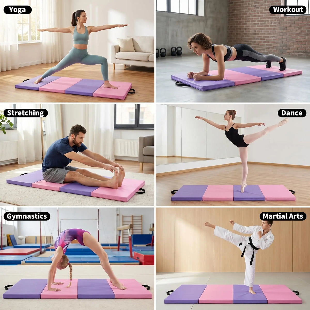 HiMISS Folding Gymnastics Mat For Home Workouts And Training