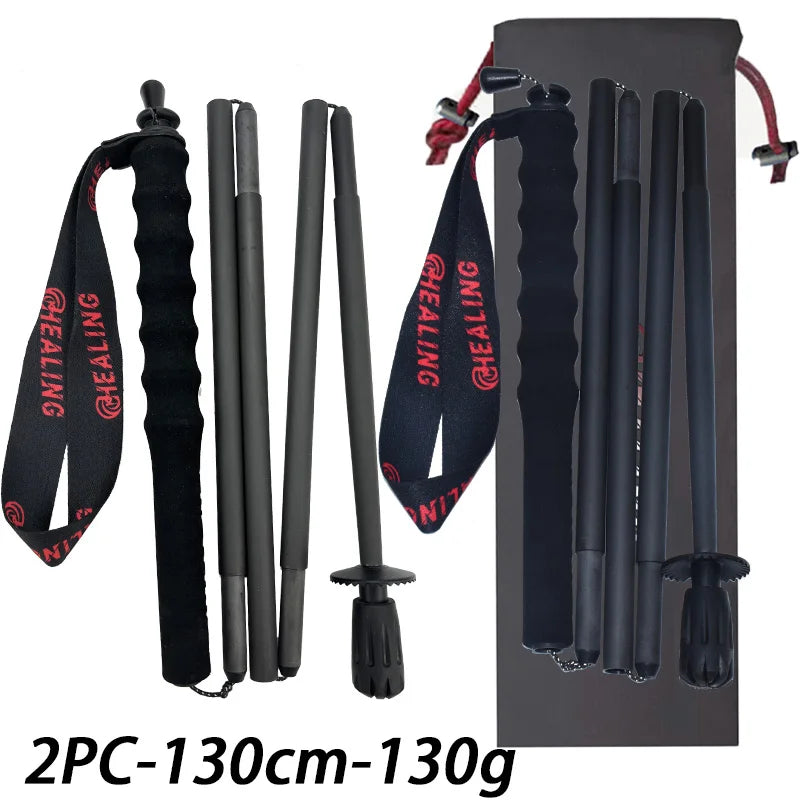 OKHEALING Carbon Fiber Folding Trekking Poles for Hiking