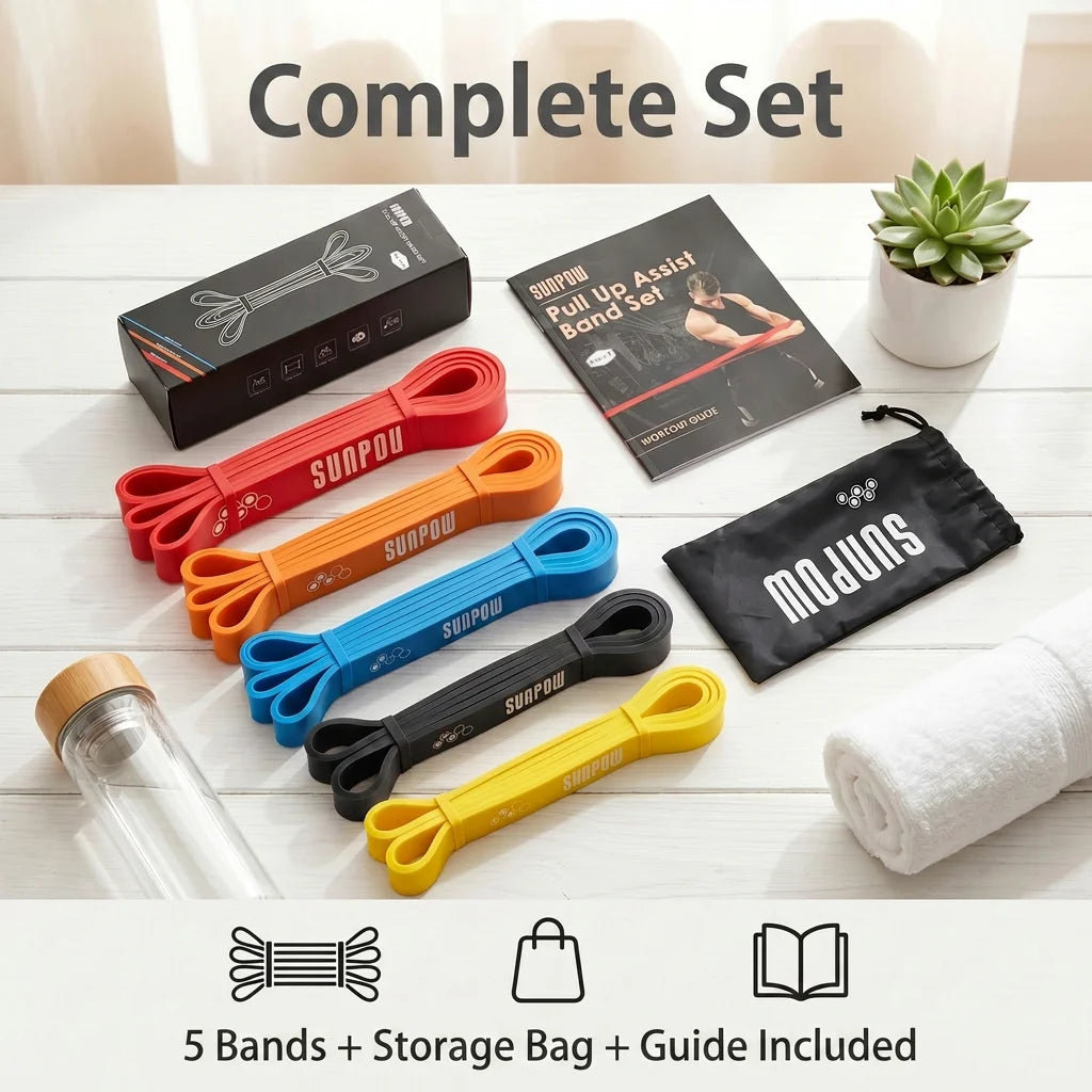SUNPOW Pull Up Assistance Bands for Strength Training and Mobility