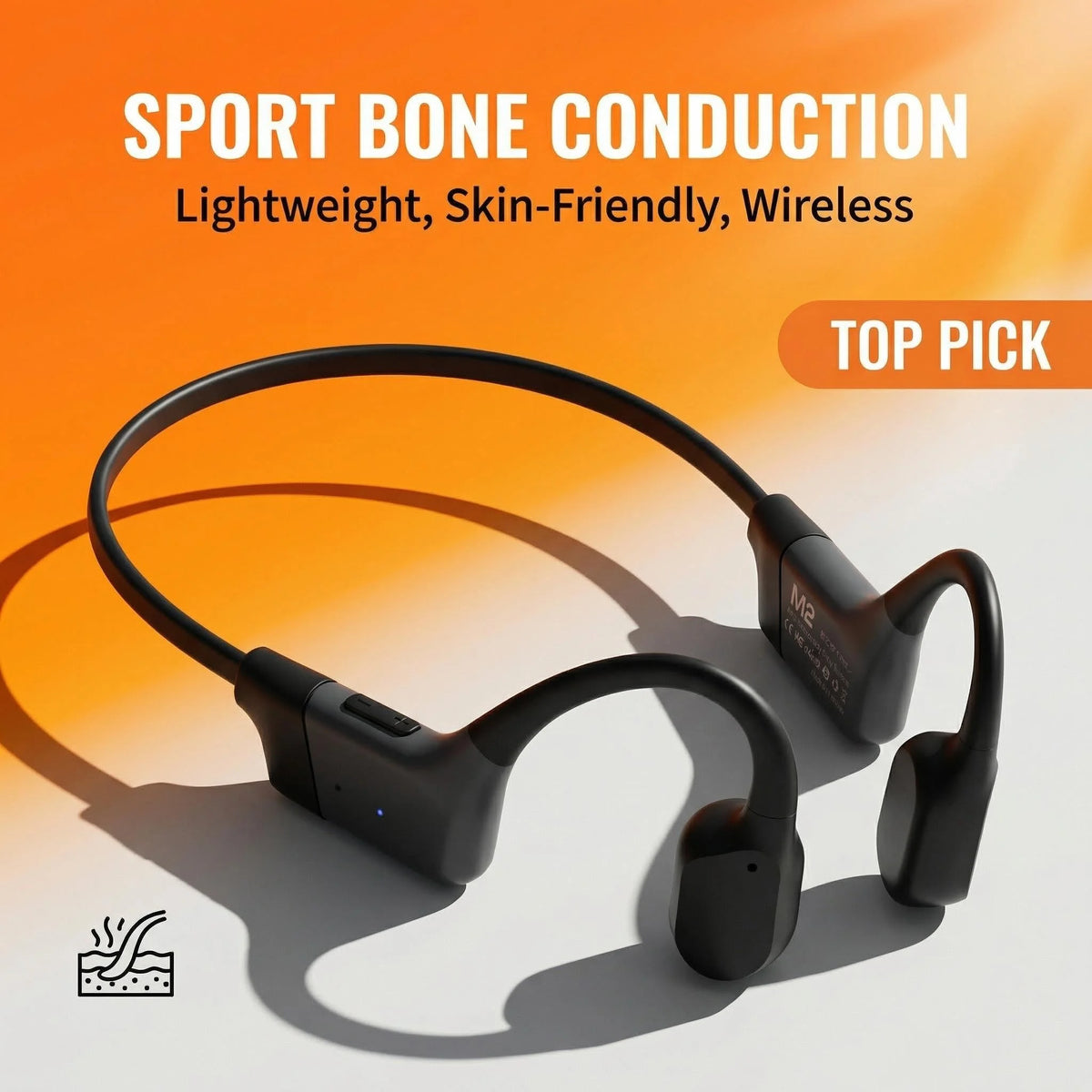 Open Ear Bone Conduction Wireless Bluetooth Headphones With ENC Mic
