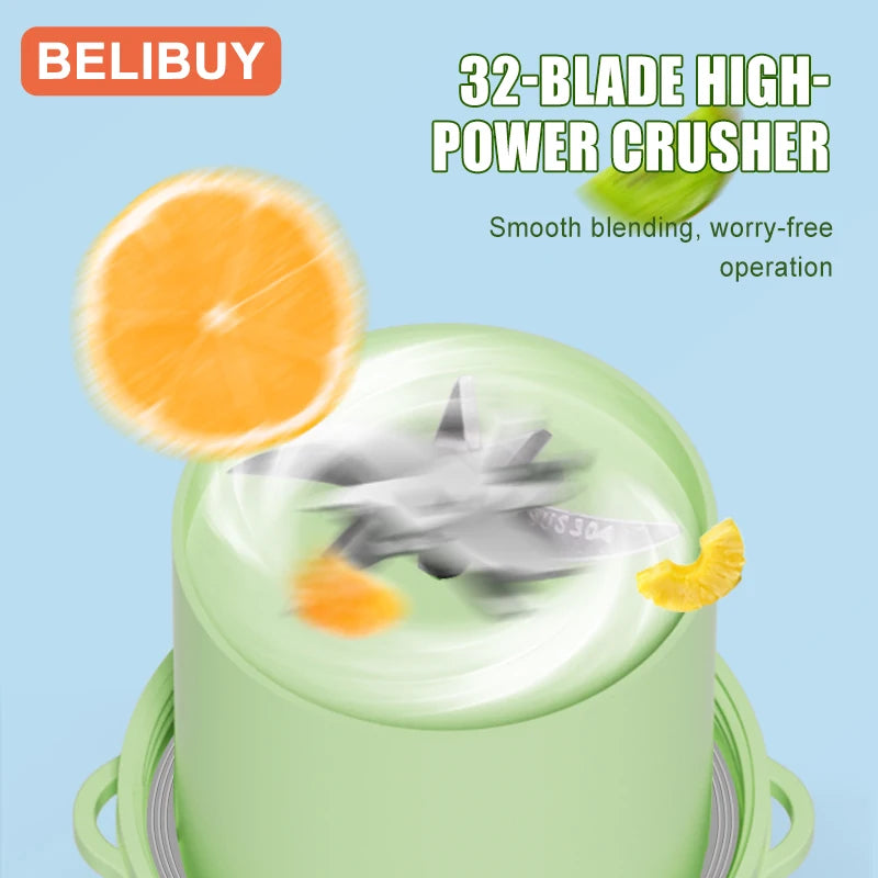 Portable USB Electric Juicer Blender With Six Stainless Steel Blades