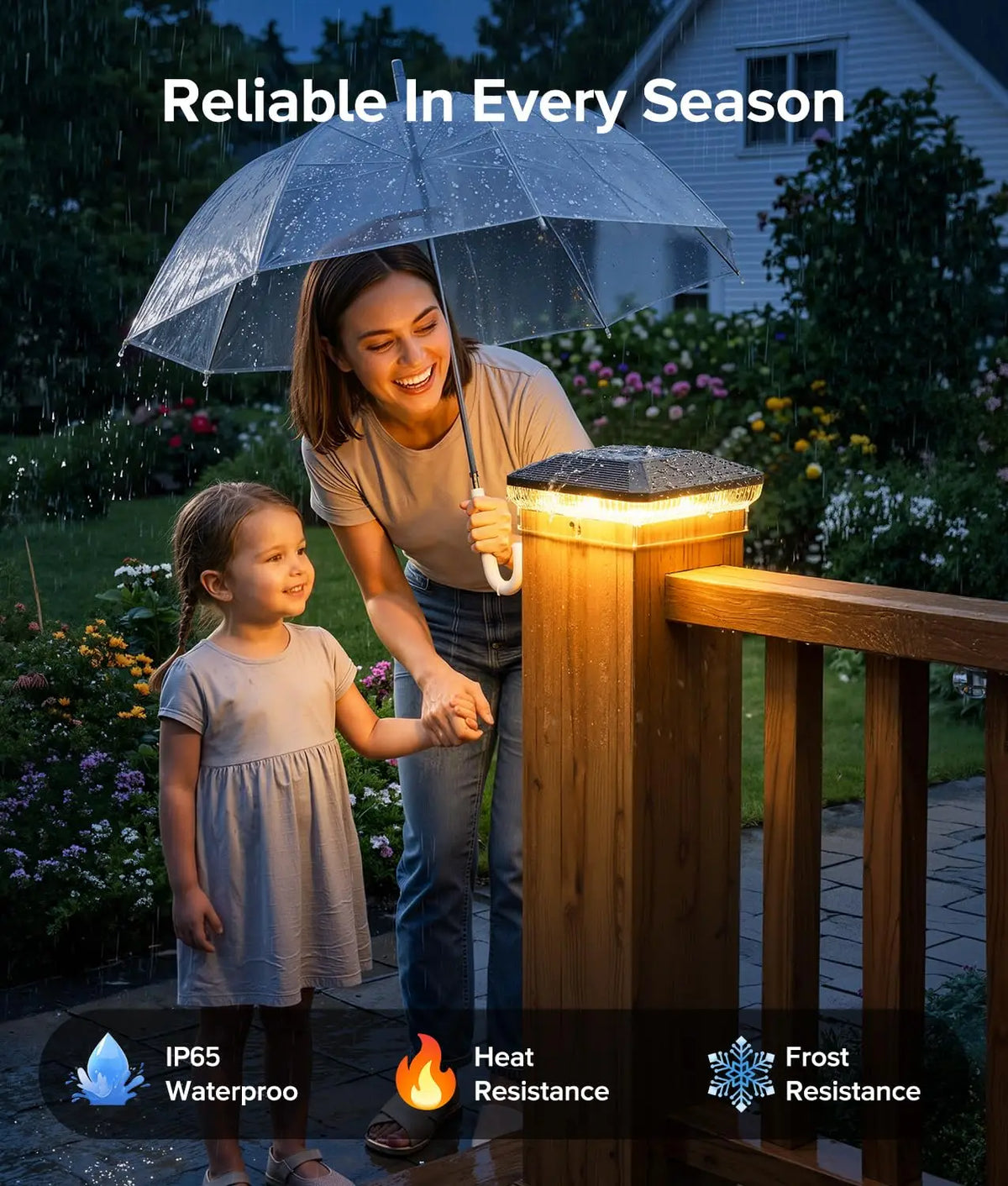 KPSTEK Waterproof Solar Post Cap Lights With Three Modes