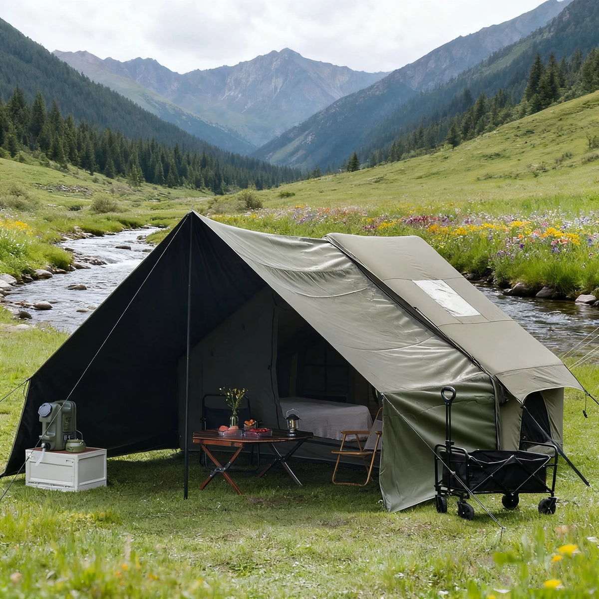 Pakicetus Inflatable Glamping Tent With Roof Window