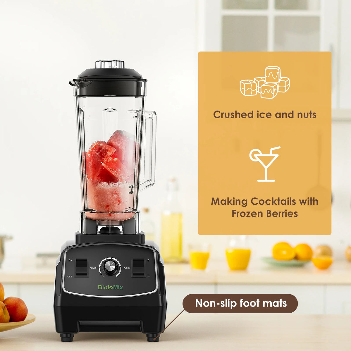 Biolomix Heavy Duty Commercial Blender For Smoothies And Food Prep